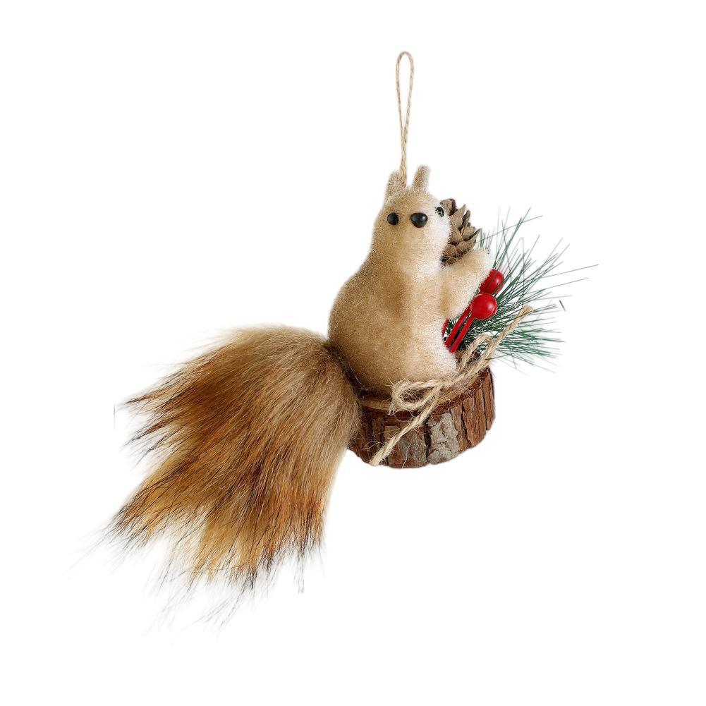 Simulation Squirrel Pendant Christmas Tree Ornament Foam Material Unique Holiday Decor for Wreaths and Table Centerpieces
