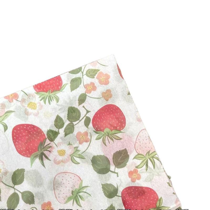 10 Sheets Cute Strawberry Snow Pear Paper Flower Bouquet Wrapped With Flower Lining Wedding Birthday Party Packing Decor Diy