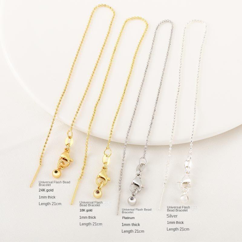 Schmuck Halskette Zubehör Kupferplattiert Universell Verstellbare Kette DIY Anhänger Halskette Karabinerkette Flash Perlen Armband Zubehör