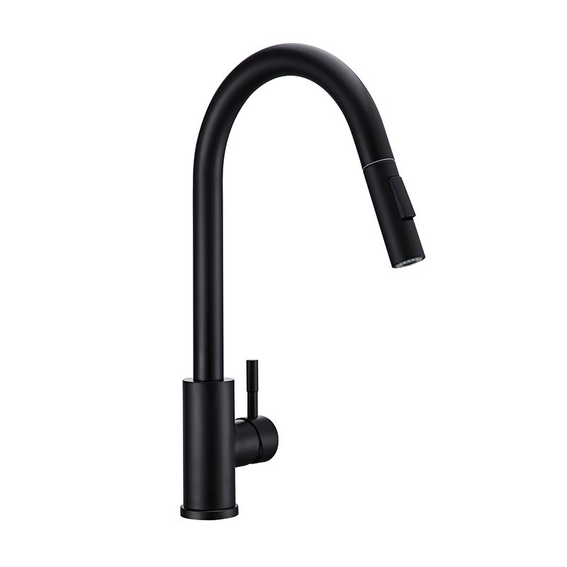 

Матово-черный кухонный кран Bagnolux, современный полированный круглый смеситель с отверстием для душа, латунный, однорычажный, вращающийся, кухонный кран для отеля матовый черный