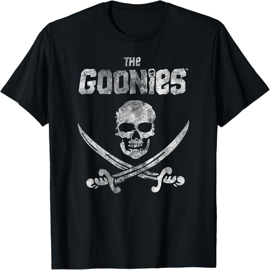The Goonies Flag on Black T-Shirt S
