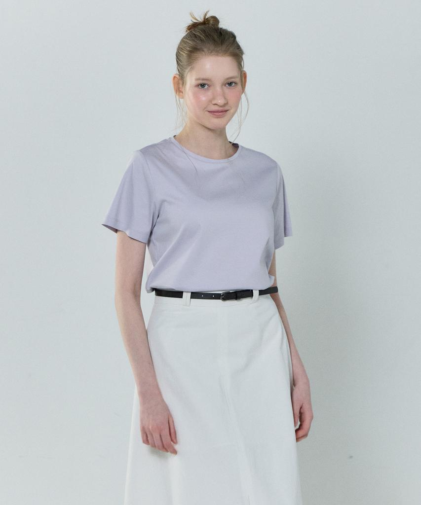 BASIC HOUSE Women'S Cotton Modal Crew Neck Short Sleeve T-Shirt Lavender Lzts3212