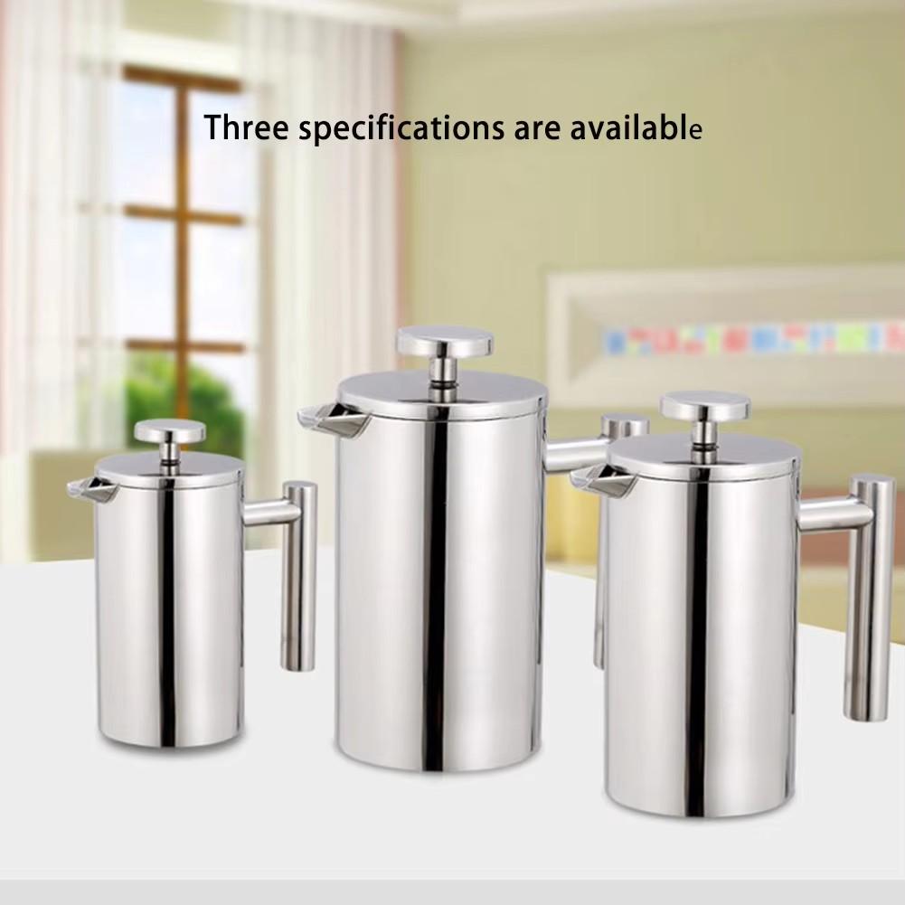 Cafetera a presión francesa de 350ml/800ml/1000ml, cafetera con aislamiento de doble pared de acero inoxidable