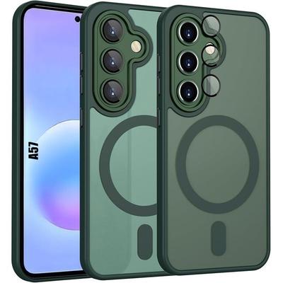 Funda para Samsung Galaxy A57 5G, con Círculo Magnético Protección Cámara - Verde Noche
