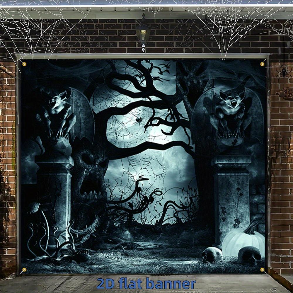 2D Flat Banner, 1 Piece Halloween Happy Garage Door BannerDJH