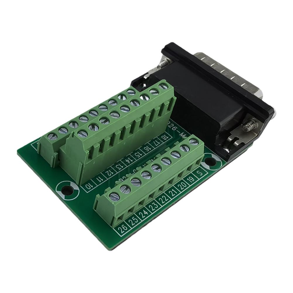 DB26-G2-01 Male Adapter Terminal Block Connector for PCB Mounting with 26 Pin Interface and EVA Insulated Base