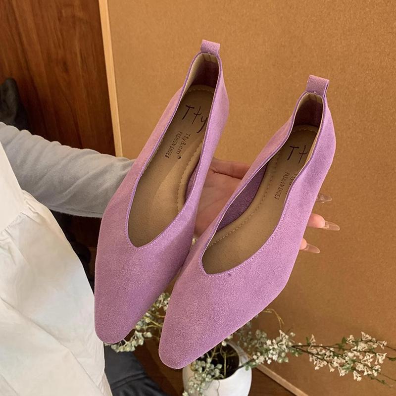 Fashion SUOJIALUN 2025 Spring New Women Flat Shoes Fashion Round Toe Shallow Slip On Ladies Boat Shoes Soft Flat Heel Single Shoes