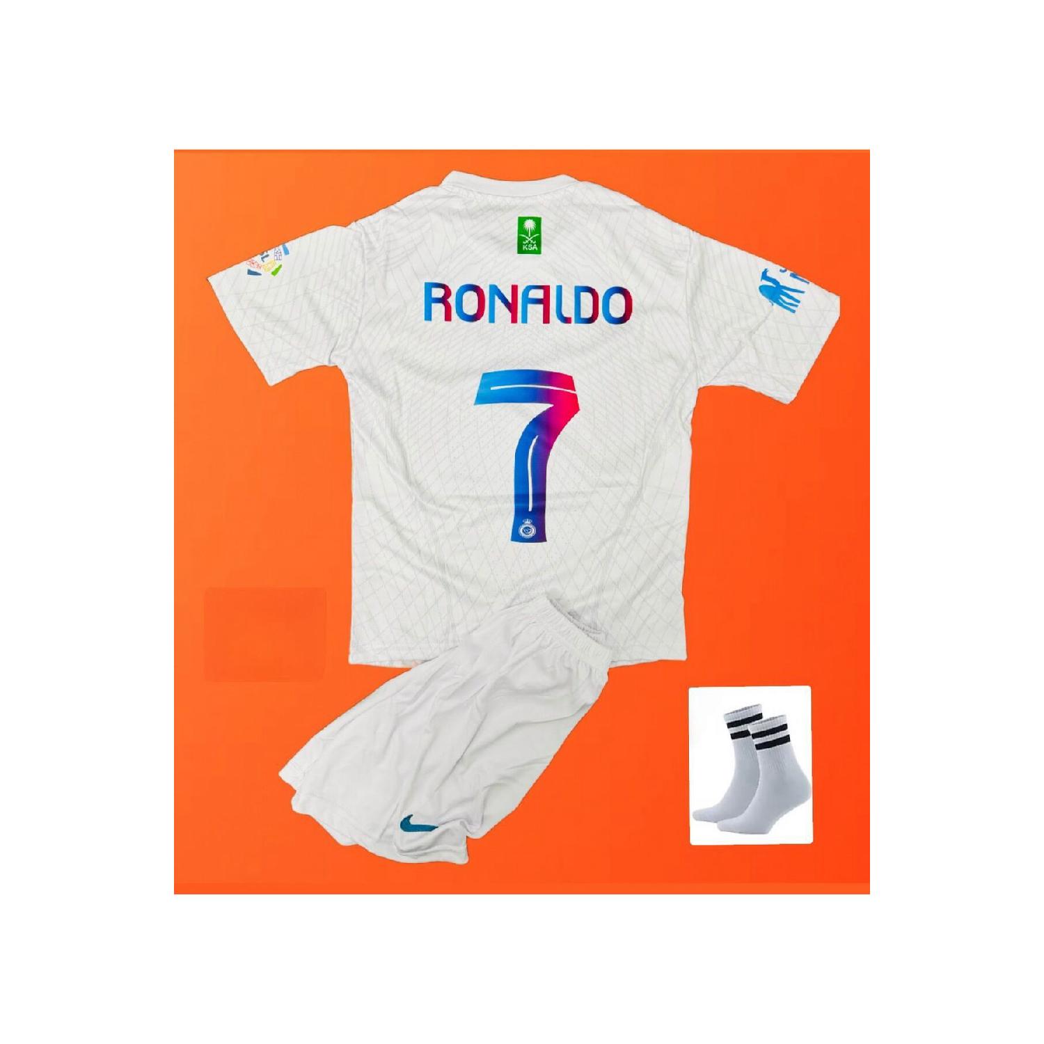 

Комплект из 3 белых детских футбольных майок нового сезона Al Nassr Cristiano Ronaldo 7 3-4 Yaş белый