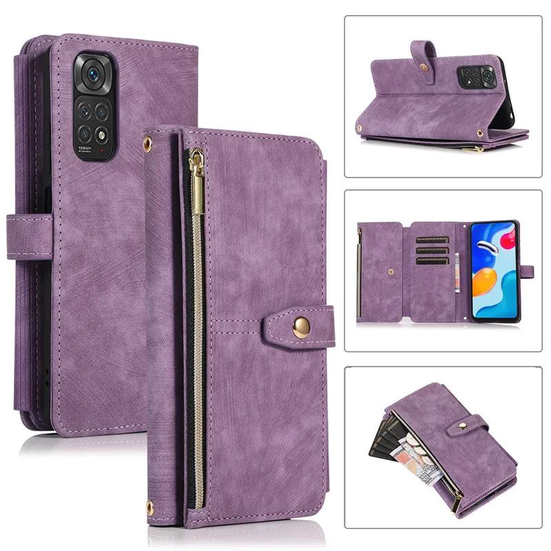 Lanyard Flip Leather Phone Case for XiaoMi 15T 15 14 14T 13T 12T POCO X5 RedMi Note 15 14 Pro Plus 13 12 Zipper Wallet Cover