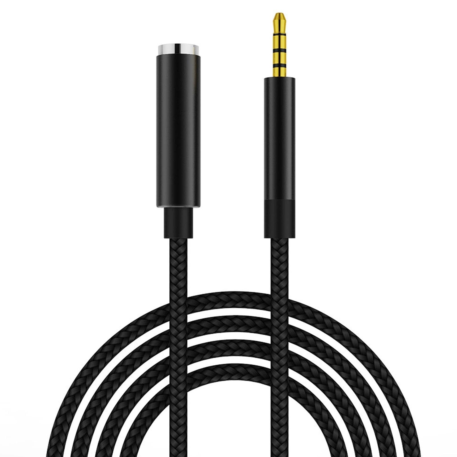 

FamGift Earphone Extension Cable 4 Pole 2M Super Stereo Mini Plug Earphone Audio Extension Cable Nylon Braided TRRS AUX Earphone Sound Quality 24K