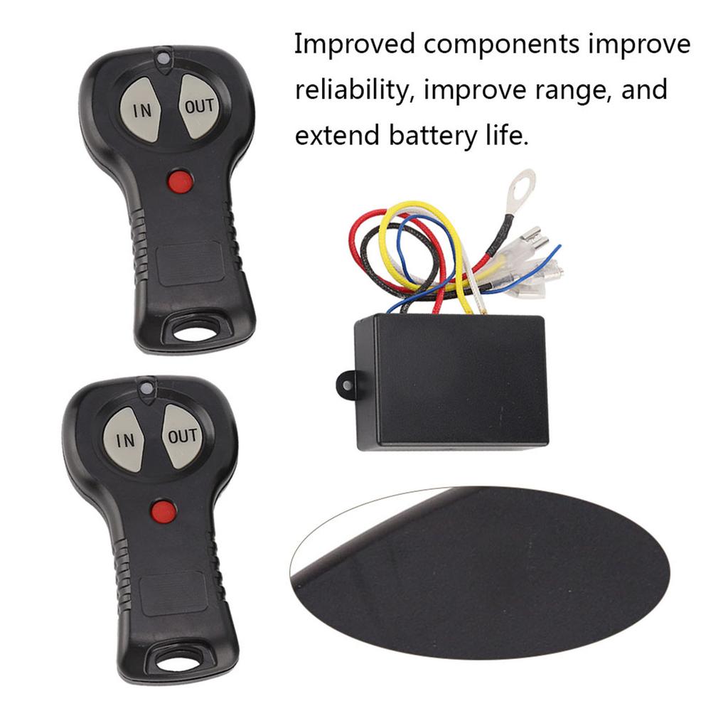 1 Pair 12V Universal Wireless Winch Remote Control Controller Kit for Car Truck