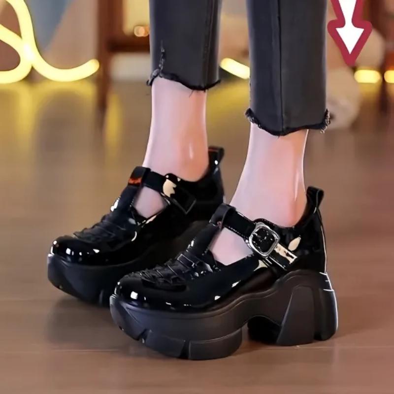 Mode Mode Retro 8CM Echtes Leder Keilpumps Hohe Marke Ausgehöhlt Sommer Stiefeletten Damen Plateau Sandalen Mode Schnallenschuhe
