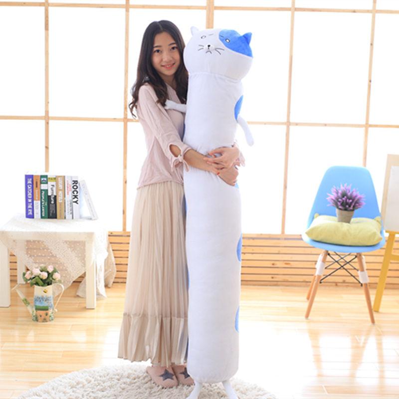 Long Strip Pute Sylindrisk Plysj Sovepute Avtagbar Vaskbar Seng Sovepute