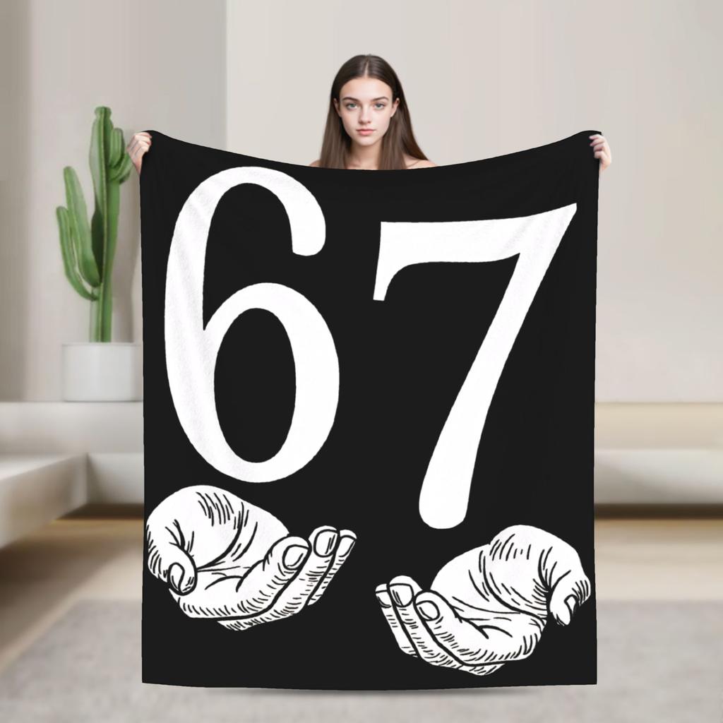 Six Seven Ice Cream Drip 67 Mason Meme Soft Blanket Adult Plush Bedding Throws Novelty Bedroom Flannel Bedspread Sofa Bed Cover