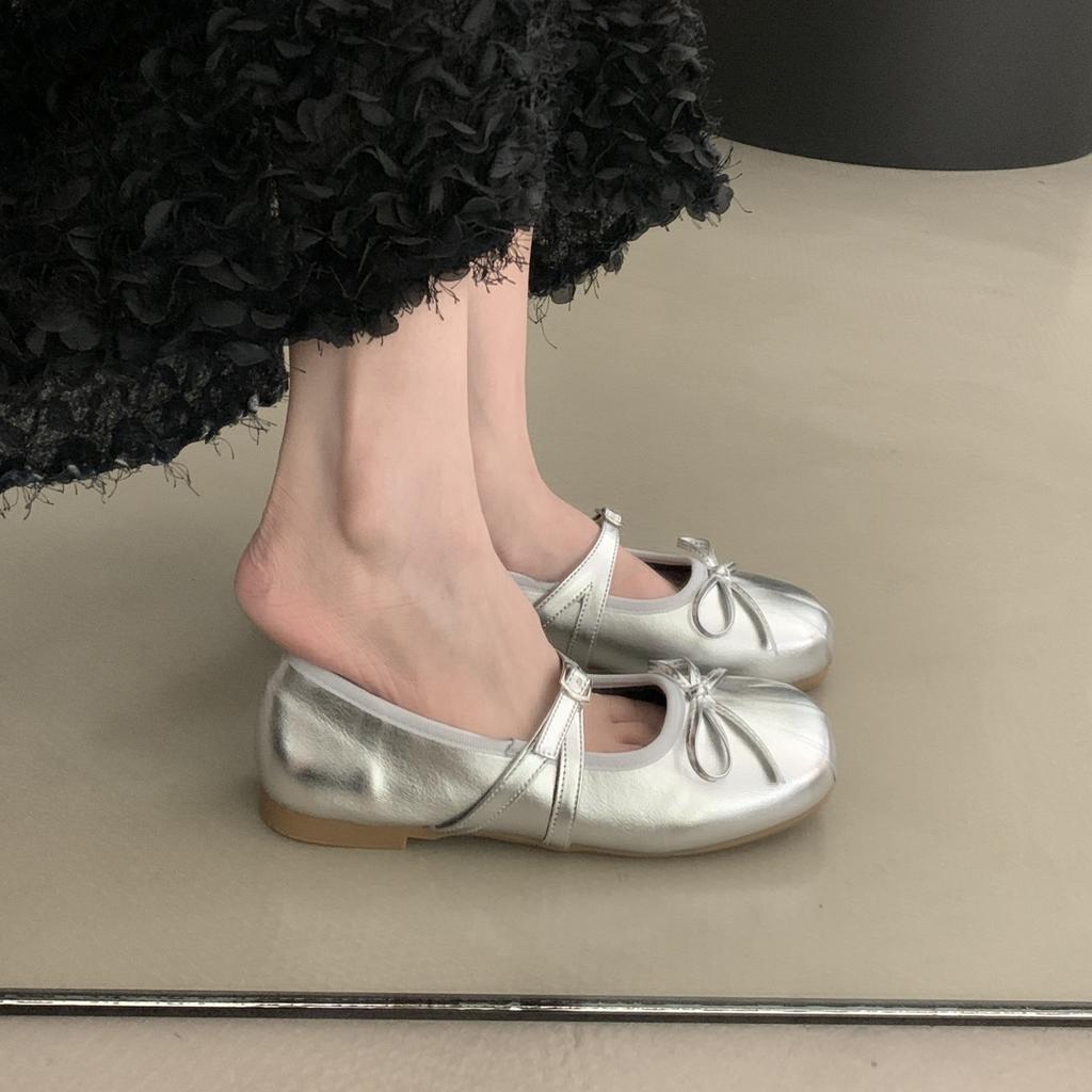 Retro francouzské boty s plochou podrážkou z malé kůže dámské 2025 nové jarní k sukni všestranné mělké Mary Jane jednobotky