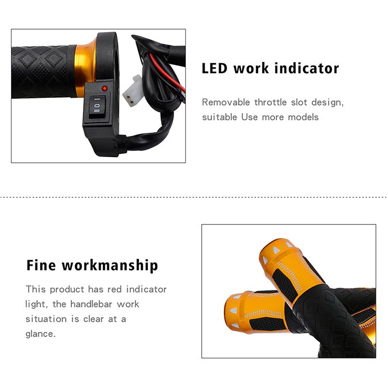 2pcs Motorcycle Electric Heated Grip Handlebar Aluminum Alloy Glod for 7/8” 22mm Handlebars Motorcycles ATV Scooters