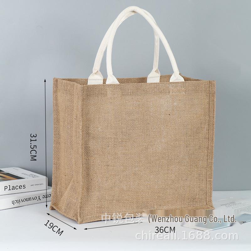 MUJI Custom Jute & Linen Tote Handbag