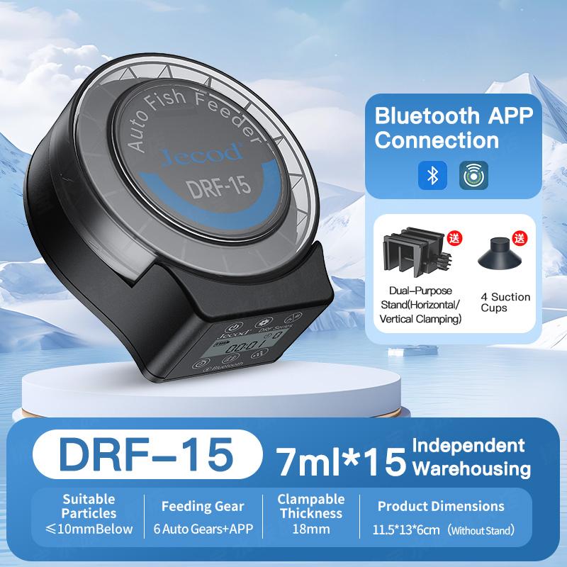 Jebao DRF Series Smart Automatic Aquarium Fish Feeder with Digital Display Remote Control Timed Quantified Food Dispenser