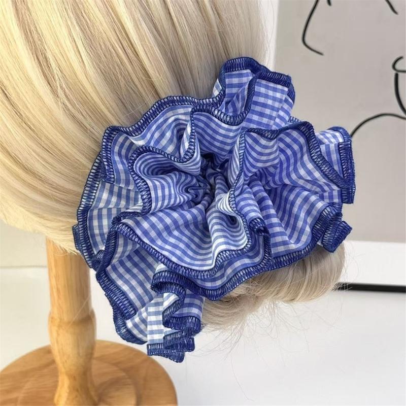 Checkered Pattern Hair Band Women Elastic Hair Tie Elegant Durability Hairband for Everyday Wear