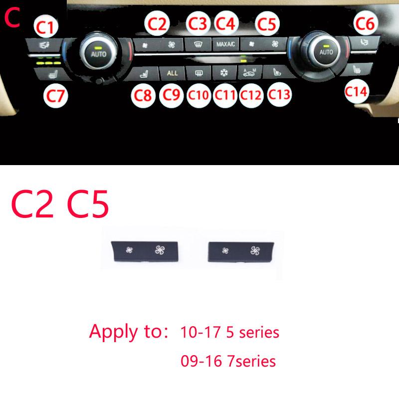 Car Heater Climate Control Fan Volume air conditioning Button Fan Button Cap Cover Replacement for BMW F10 F11 F02 F06 F07