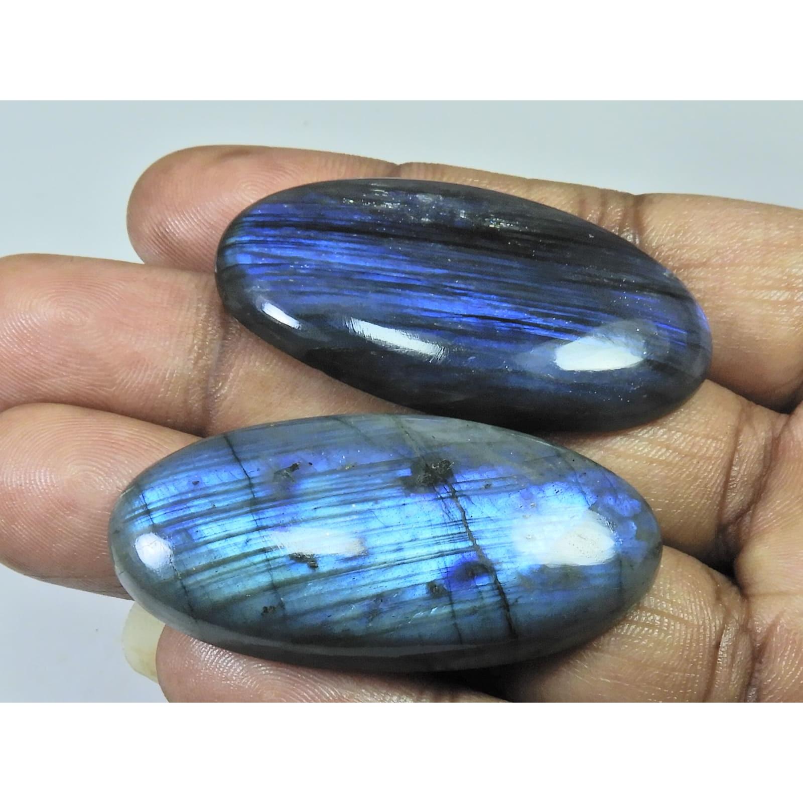 

48-48 MM Natural Labradorite Multi Oval Cabochon Loose Gemstone 2 Pcs Lot D-202