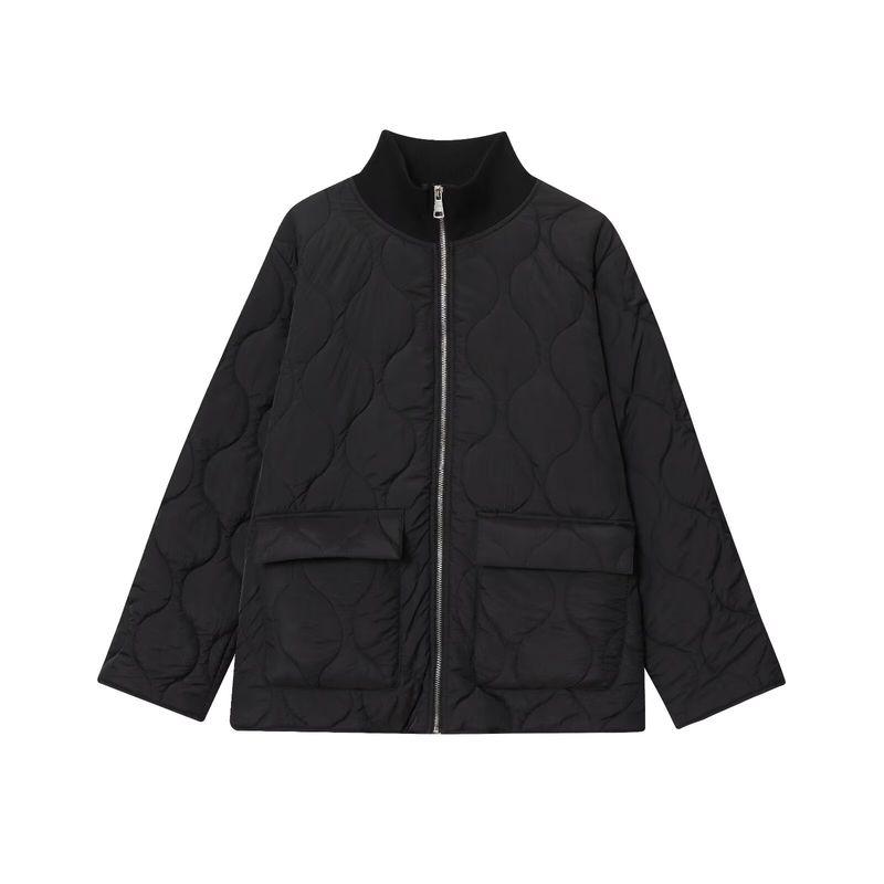Za Autumn New Women clothes 2025 Western Style Fashion Large Profile Quilting Clip Thin Cotton Outerwear Cotton-padded jacket 1255574