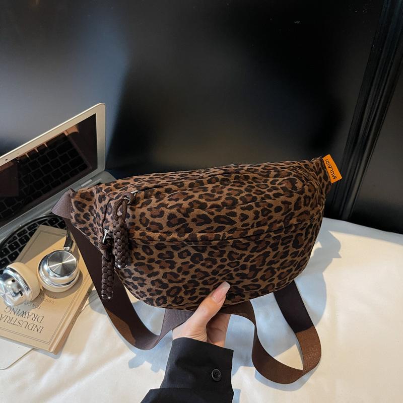 

Fashion Crossbody Bag, Trendy Sporty Multifunctional Waist Bag Waist Packs bolsa Women s Leopard Print Chest Bag, Autumn/Winter