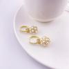 Sweet Temperament Pearl Hydrangea Circle Earrings Simple Earrings Micro-inlaid Zircon Fashion Versatile Earrings