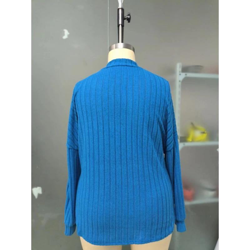 Women S Brushed Ribbed Half High Neck Solid Color Long Sleeve Top