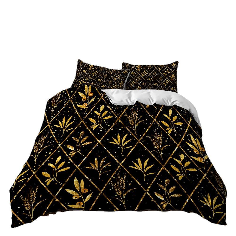 Pastoral Three-Piece Plant Printing Four-Season Kit Quilt Cover