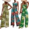 2024 Fashion Slim Fit Print Trägerloser Casual Jumpsuit Frauen Sommer Backless Strandurlaub Frauen Strampler Playsuits Hohe Taille Sexy Lady Bodys 24355