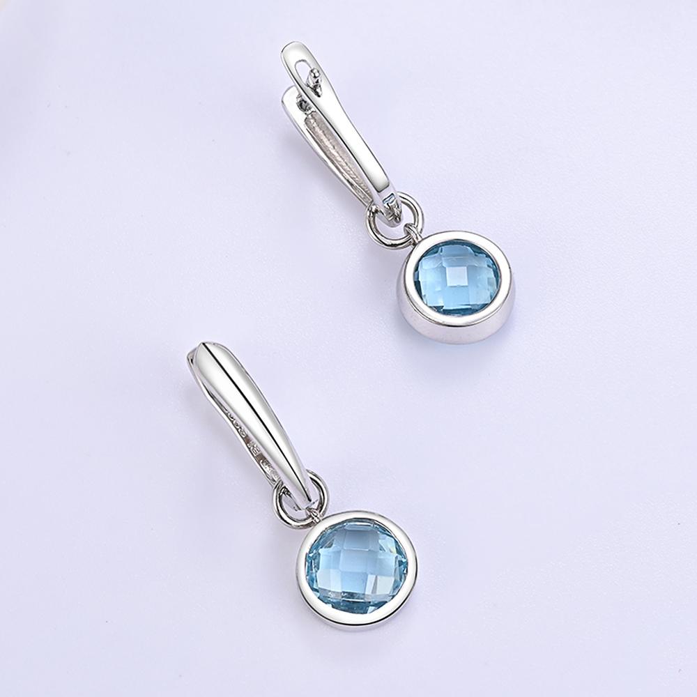 Einfache Lünettenfassung Silberohrringe rund 8mm 4ct 925 Sterlingsilber feiner Schmuck für Mädchen schönes Geschenk