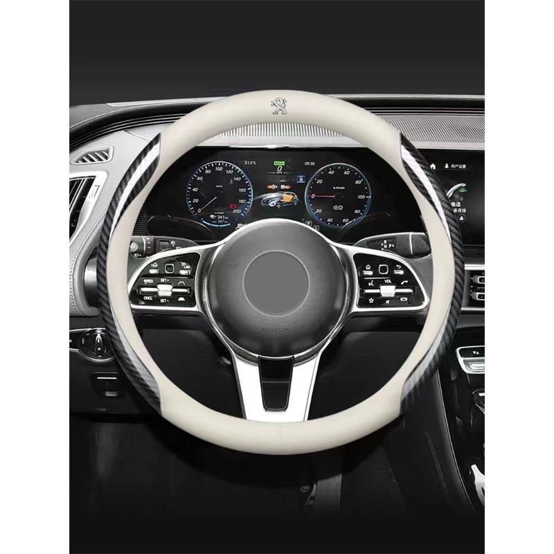 Leather Carbon Fiber Car Steering Wheel Cover Car Accessories For Peugeot 308 408 508 RCZ 208 3008 2008 206 207 108 406 407 408 206 207 208 306 307