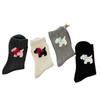 Winter Socks Cartoon Puppy Bow Wool Socks Cute Warm Socks Stacked Socks