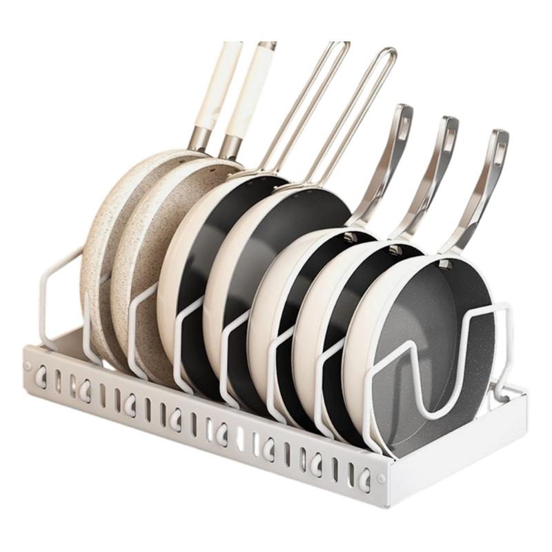 Adjustable Kitchen Cabinet Storage Rack With Slide Out Shelves For Cookware Dishes Spices Metal Construction Tray