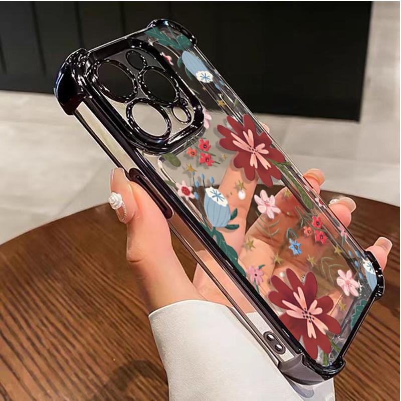 Case For RENO 15F 15 Pro 5G 14F 13F 11F 12F 14 13 11 12 10 Pro Plating Daisy Flowers Shockproof Soft Transparent Cover