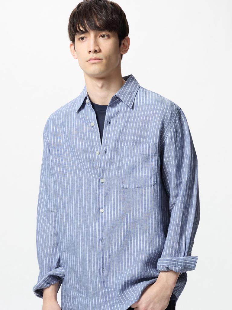 Uniqlo Premium Linen Shirt  Long Sleeve  Stripe A