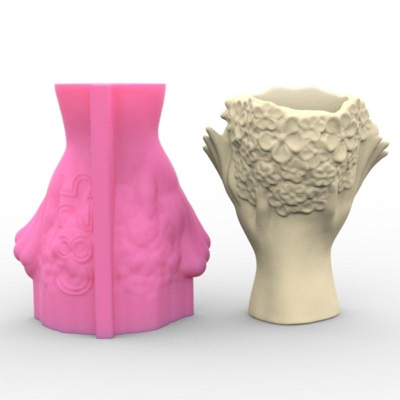 Silicone Ornament Moulds Silicone Vase Molds Flower Human Shape Flexible Crafting Moulds Silicone Texture Craft Moulds