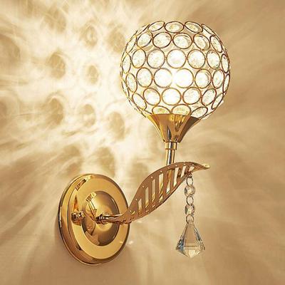 Crystal Wall Sconces Bedroom Wall Lamp Round Modern Bedside Wall Lights Dining Room Hallway Light Fixture with E27