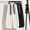 DIMANAF 2026 Plus Size Summer Women Pants Cotton Thin Elastic Waist Oversize Fashion Lady Casual Long Pants Solid Black