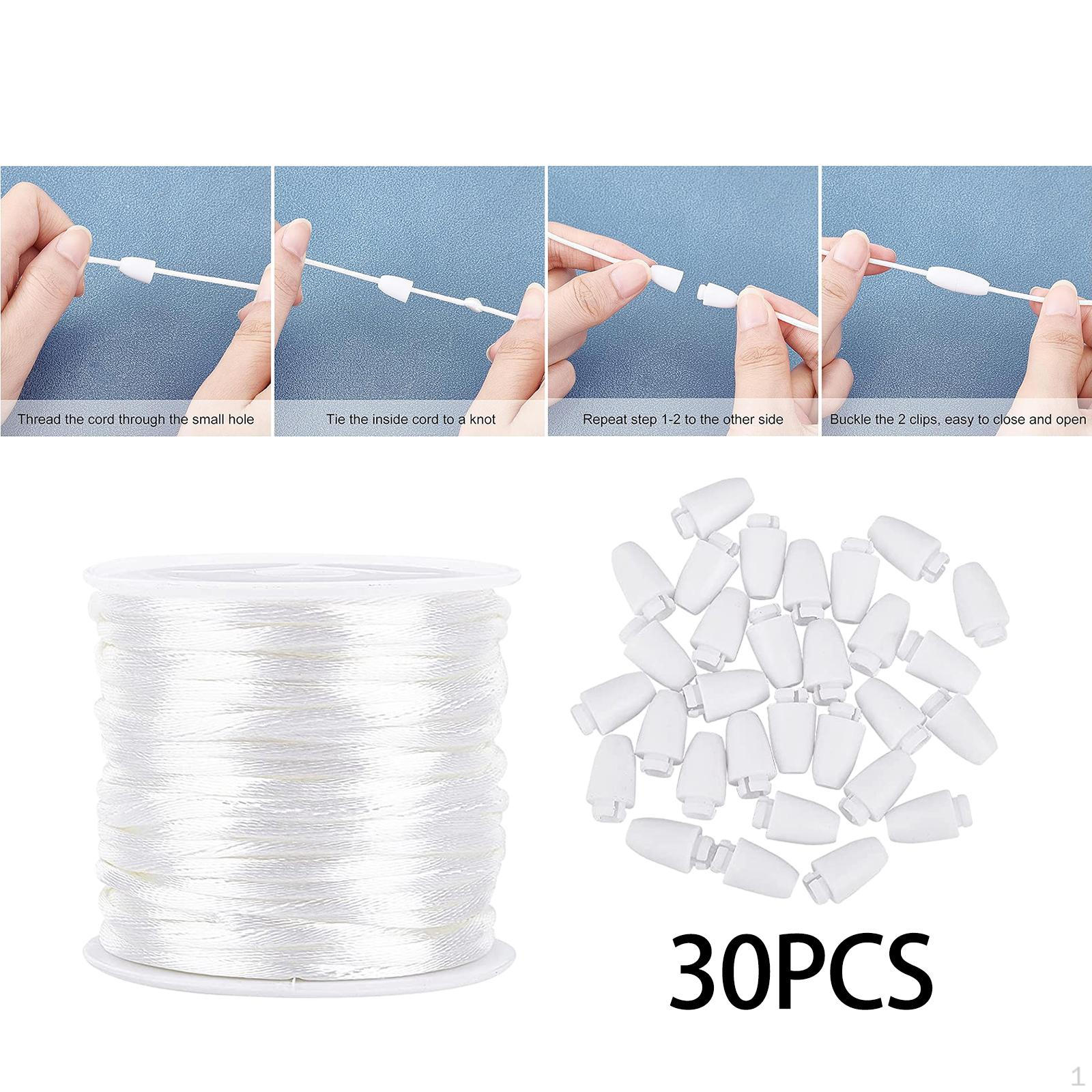 

30 шт., соединители для бочонков из бисера, отрывные застежки, прочное ожерелье, многоцелевой браслет, эстетичный белый