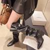 Fashion Knee-high Pointed-toe Women's Knight Boots Retro Thick Heel Slimming Large Tube Autumn Winter New Style Polyurethane Material
