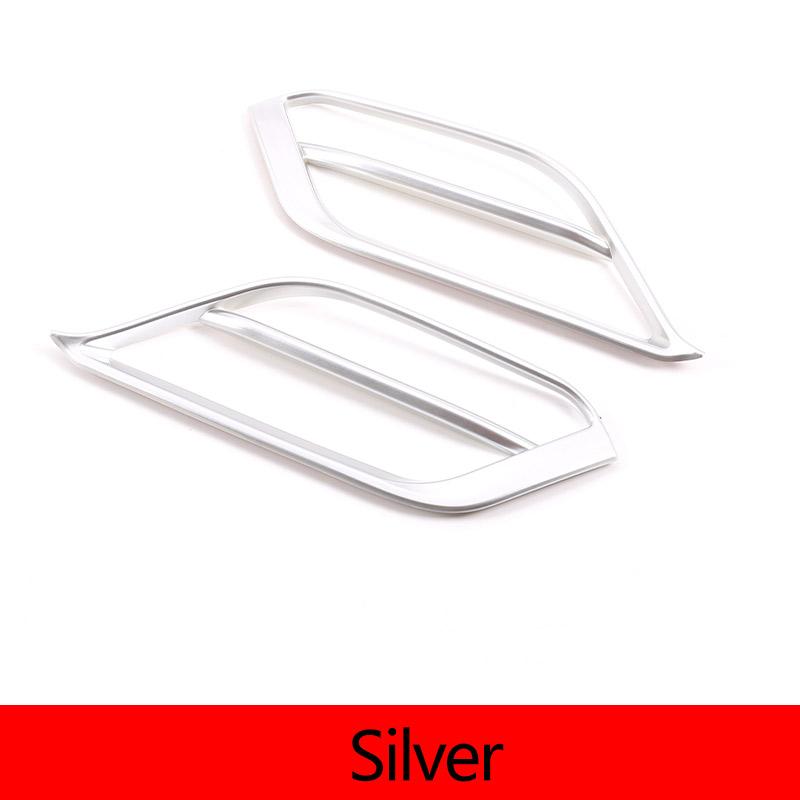 For BMW X1 F48 - ABS Carbon Fiber/Silver Car Front Fog Light Bumper Side Decorative Frame Trim Car Exterior Accessories