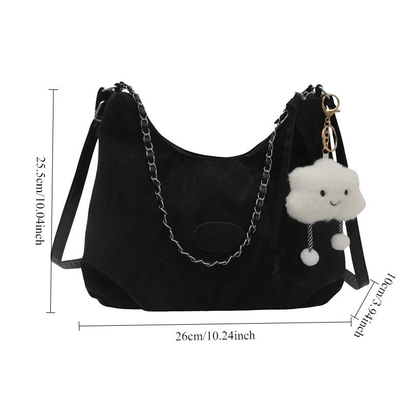 Neue Sommer-Ketten-Pendeltasche, Lässige Studenten-Weichgesicht-Großraumtasche für Damen, Mode Einzelschulter-Umhängetaschen