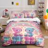 Romantic Teddy Bear Gift Set Exquisite Three-piece Bedding Set Gift for Kids and Adults