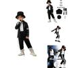 Michael Jackson Cosplay Costume For Children With Polyester Fabric For Dance Shows