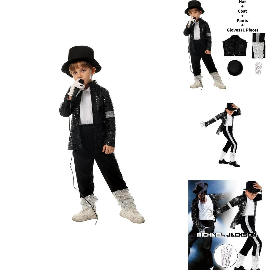 Michael Jackson Cosplay Costume For Children With Polyester Fabric For Dance Shows