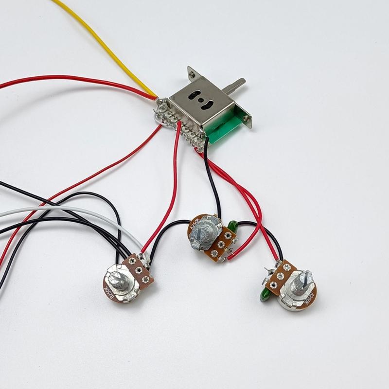 2 Tone 1 Volumes 5 Way Switch Electric Guitar Replacement Part Set Single Coil Pickups with Prewired Wiring Harness Set