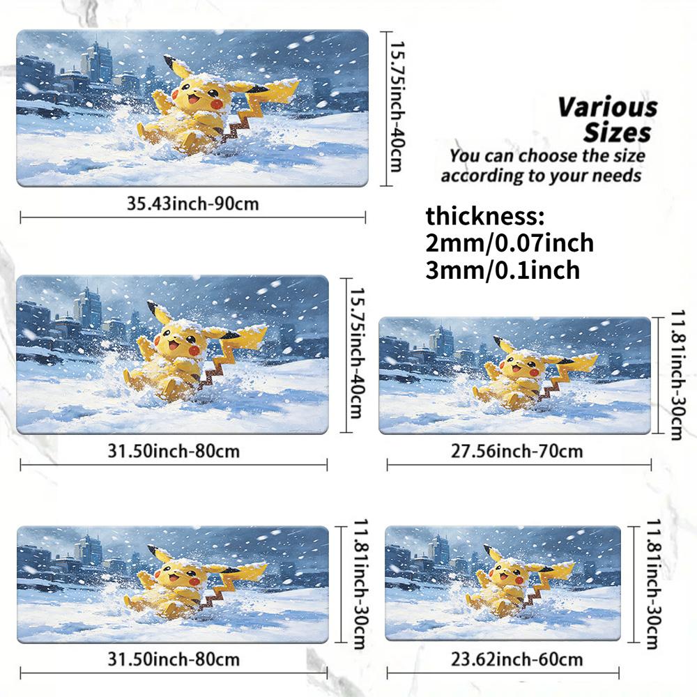 Pikachu Evolution Gaming Mouse Pad with NonSlip Rubber Base 30x80x0.2cm