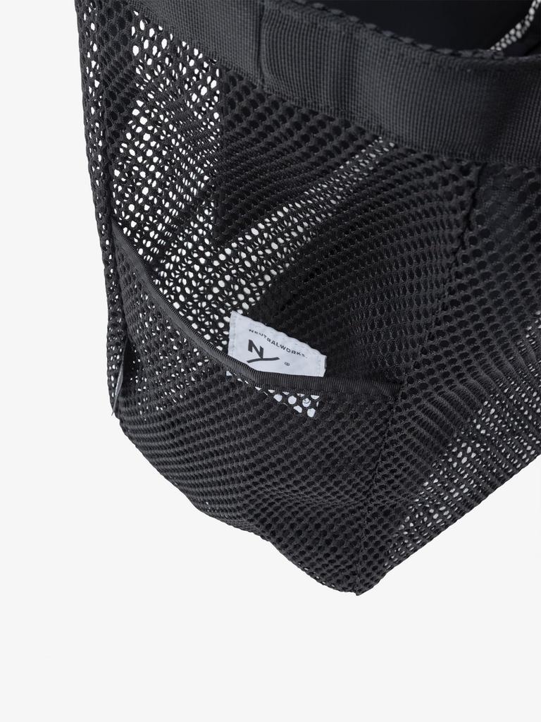 Mesh Tote Black OS [Neutralworks.] Bag, Breathable, Lightweight, Gym/Pool Bag, Simple, Compact, Foldable, Large,